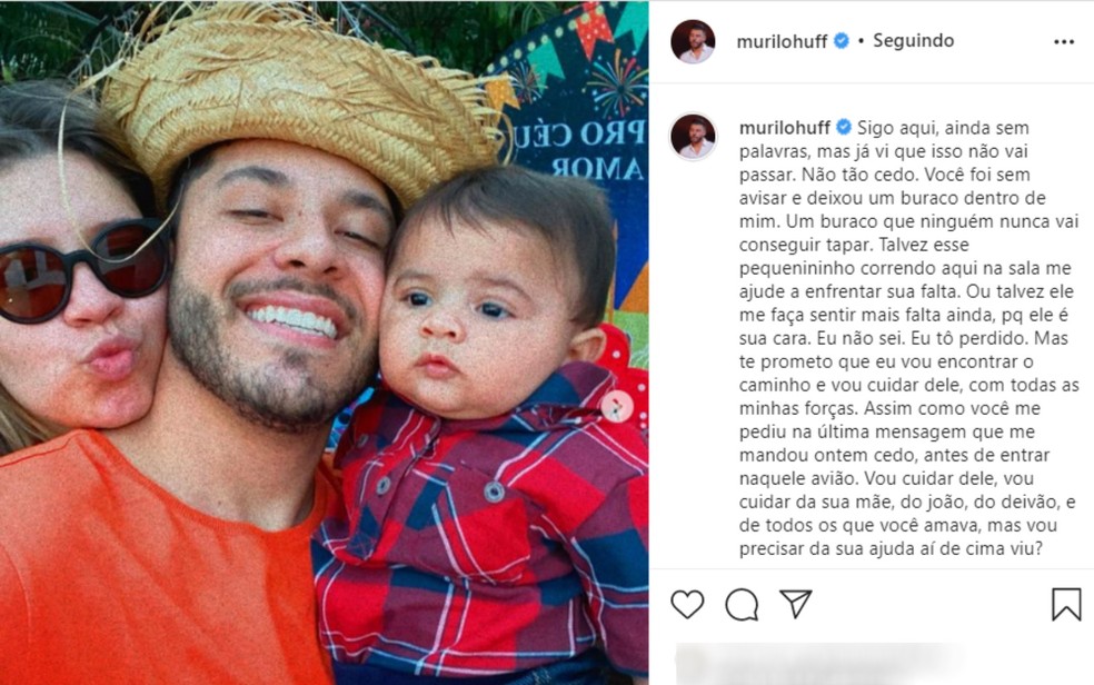 Marília Mendonça pediu a Murilo Huff antes de embarcar que cuidasse do filho - Foto: Instagram/Reprodução